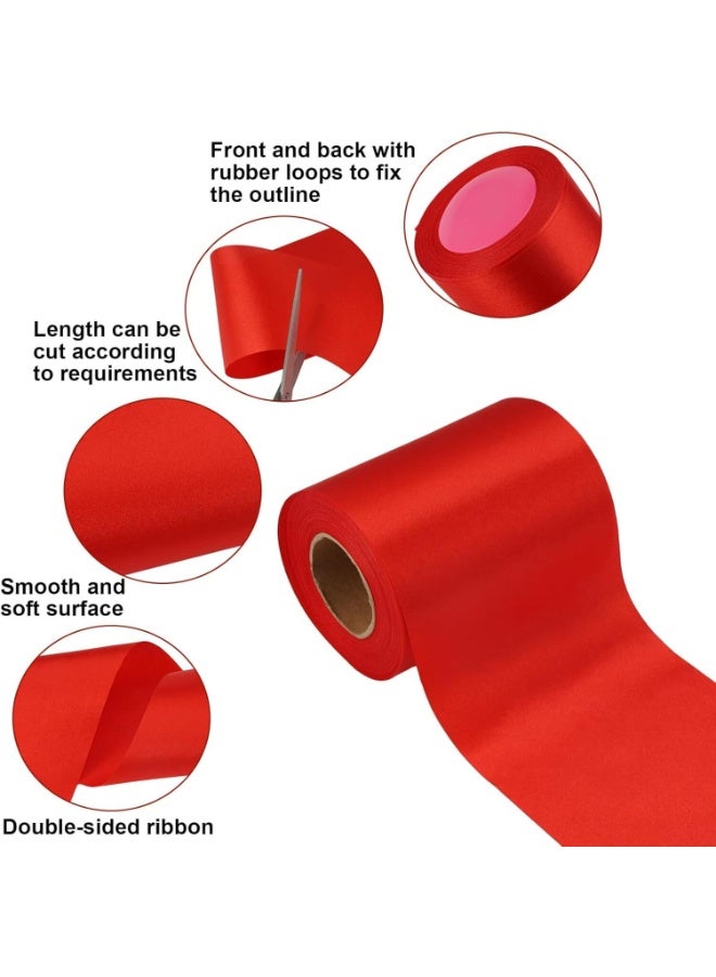 LYNLYN Red Satin Ribbon Roll, Solid Fabric Ribbon for Grand Opening Cutting Ceremonies, Gift Wrapping, Wedding and Party Decoration, Chair Sashes and Craft Use（10 x 200cm) - Image 3